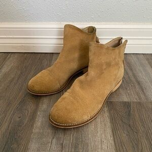Matisse Womens 7.5 Tan Suede Ankle Boots Booties Tassel Zip